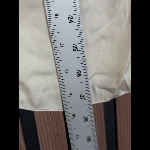 Elie Tahari Blouse Medium / Large Womens Woven Balloon Sleeve Collared Satin - Picture 4 of 6